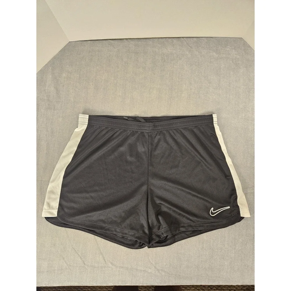 Nike Dri-FIT Academy 23 Soccer Shorts Womens L Black White Drawstring DX0128